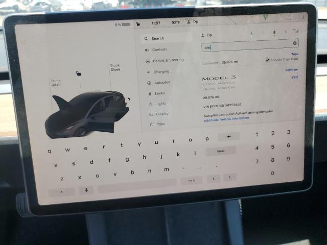 2022 TESLA MODEL 3 - 5YJ3E1EB1NF258695