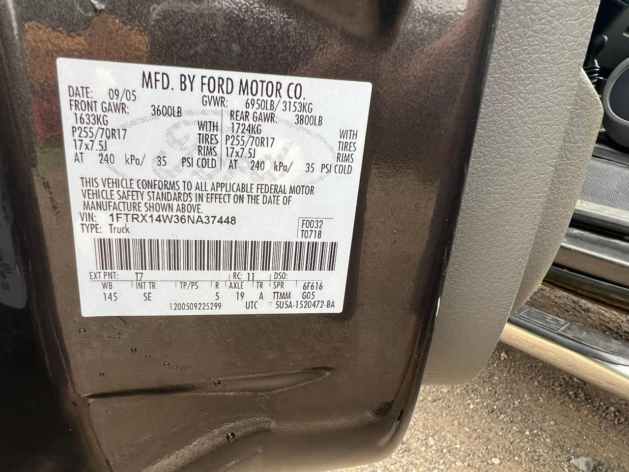 1FTRX14W36NA37448 2006 Ford F150