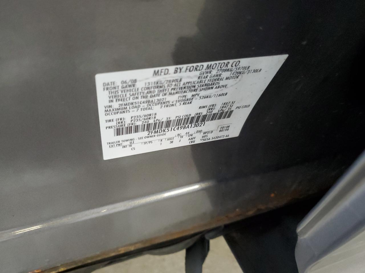 2FMDK51C49BA13021 2009 Ford Flex Se