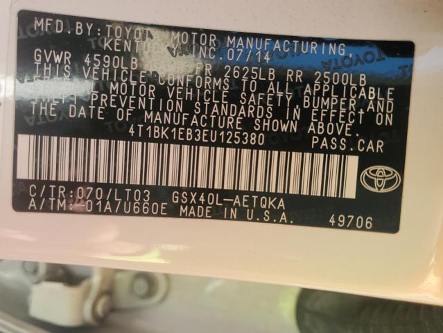 2014 Toyota Avalon Base VIN: 4T1BK1EB3EU125380 Lot: 62493084