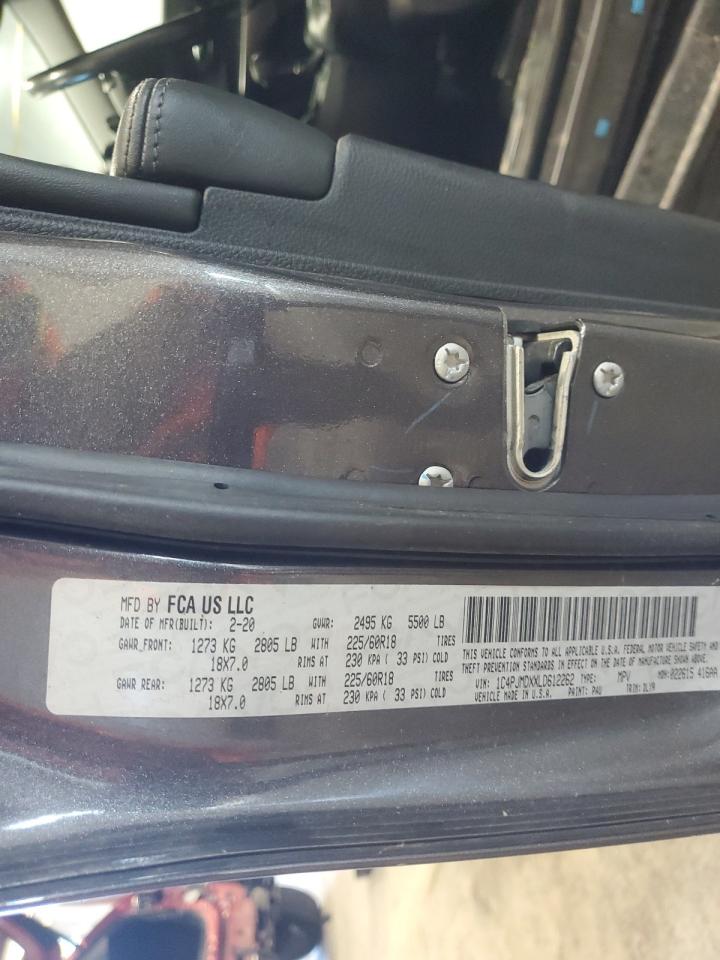 1C4PJMDXXLD612262 2020 Jeep Cherokee Limited