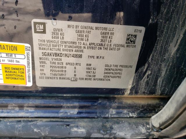 2017 BUICK ENCLAVE - 5GAKVBKD1HJ140698