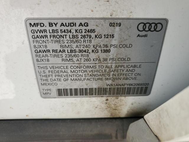 VIN WA1ANAFY6K2069320 2019 Audi Q5, Premium no.13