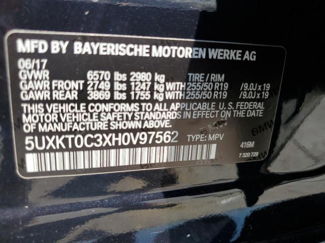 VIN 5UXKT0C3XH0V97562 2017 BMW X5, Xdr40E no.13