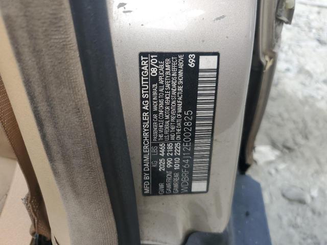 2002 Mercedes-Benz C 320 VIN: WDBRF64J12E002825 Lot: 62405344