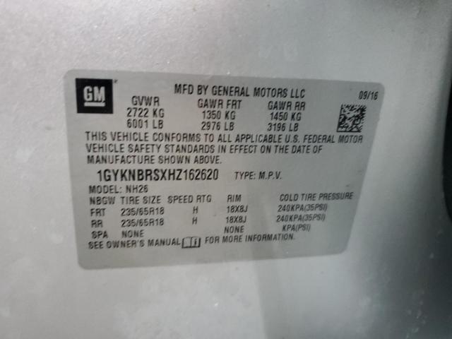 2017 Cadillac Xt5 Luxury VIN: 1GYKNBRSXHZ162620 Lot: 62278564