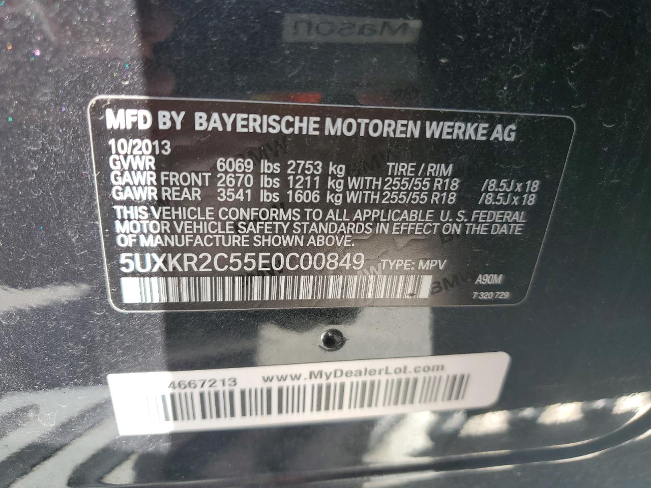 Lot #2960131217 2014 BMW X5 SDRIVE3