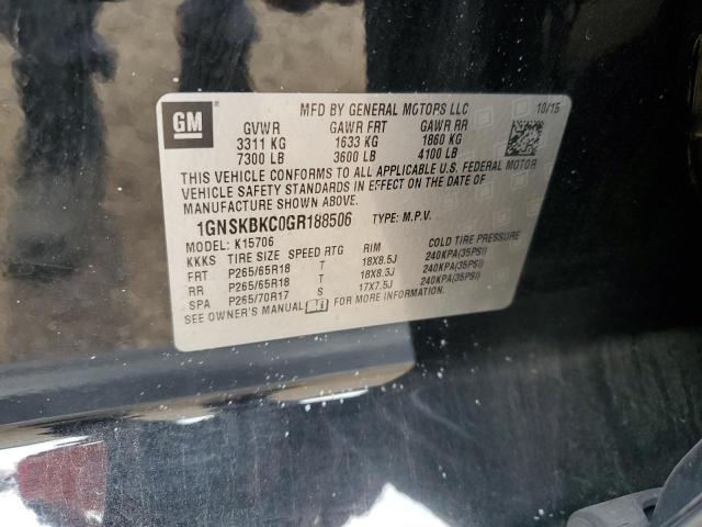 2016 CHEVROLET TAHOE K150 - 1GNSKBKC0GR188506