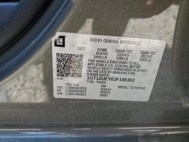 2018 GMC Sierra K2500 Denali VIN: 1GT12UEY0JF145302 Lot: 62023314