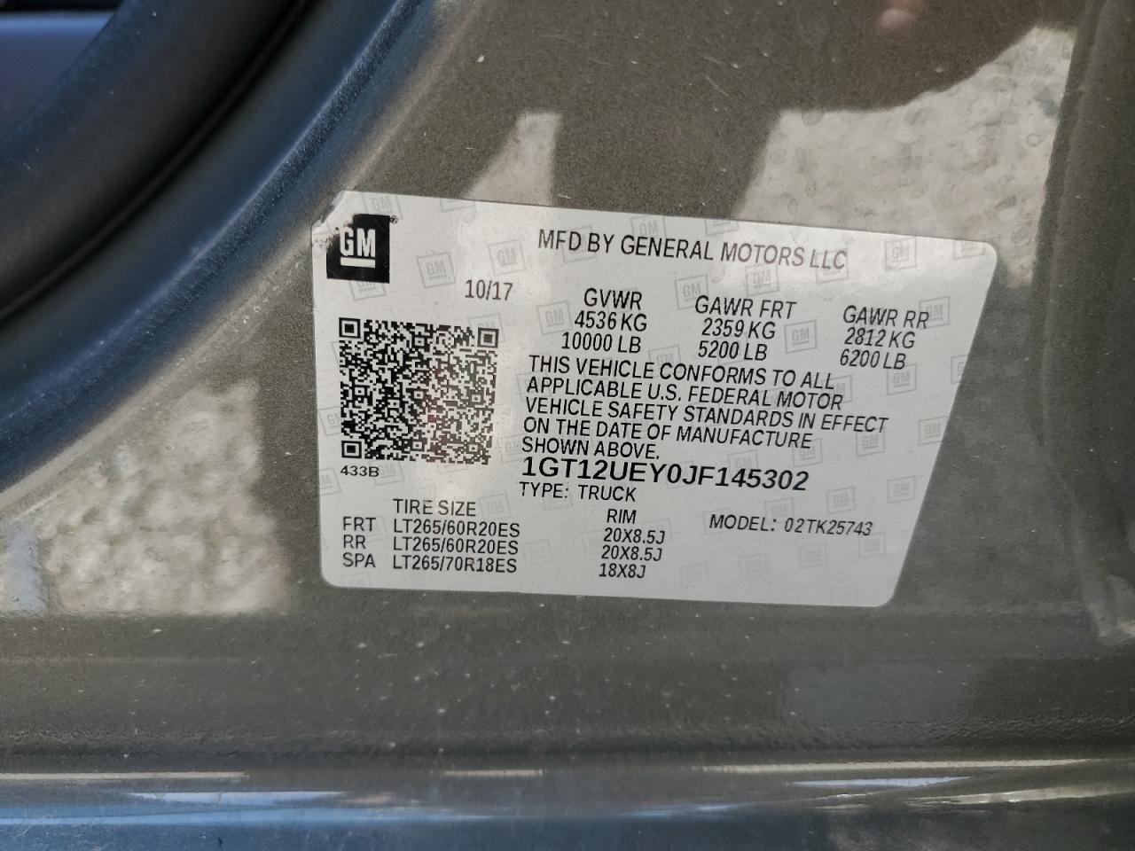 1GT12UEY0JF145302 2018 GMC Sierra K2500 Denali