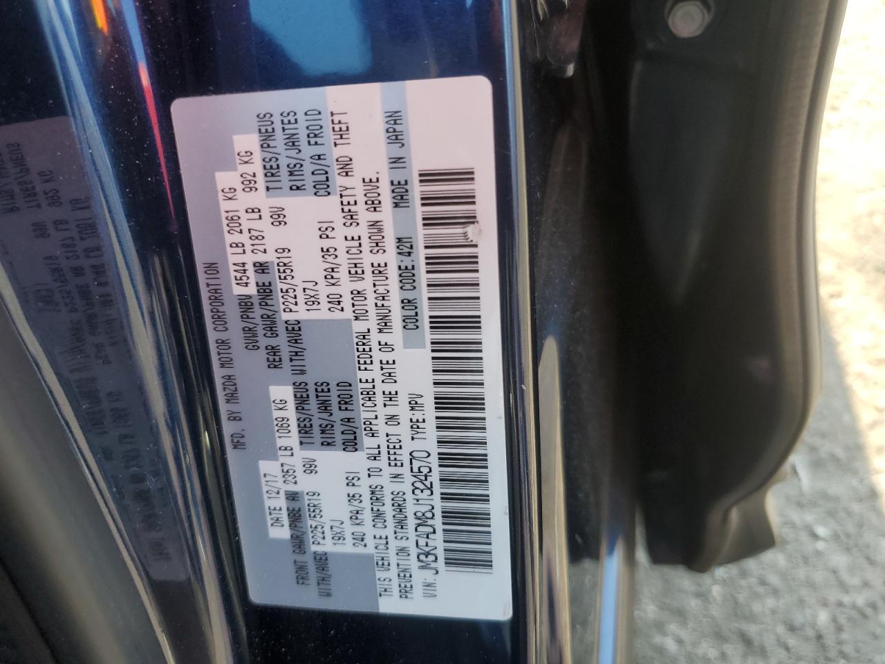 JM3KFADM8J1324570 2018 Mazda Cx-5 Grand Touring