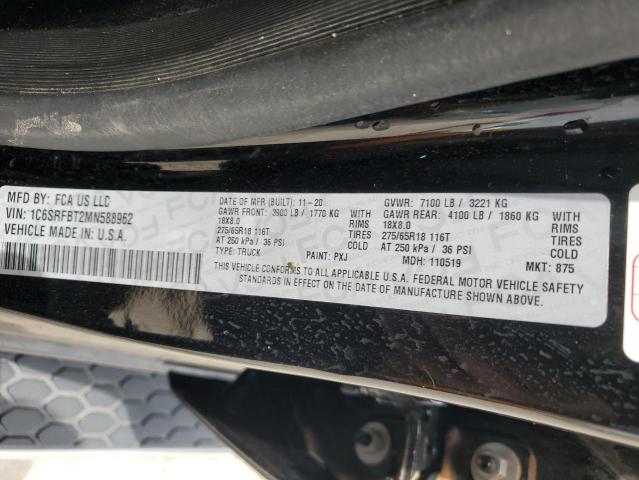 2021 Ram 1500 Big Horn/Lone Star VIN: 1C6SRFBT2MN588962 Lot: 63206594