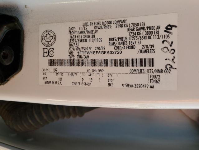 2016 FORD F150 SUPER - 1FTFW1EF5GFA02720