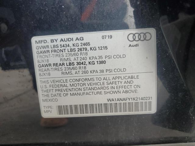 VIN WA1ANAFY1K2140231 2019 Audi Q5, Premium no.13