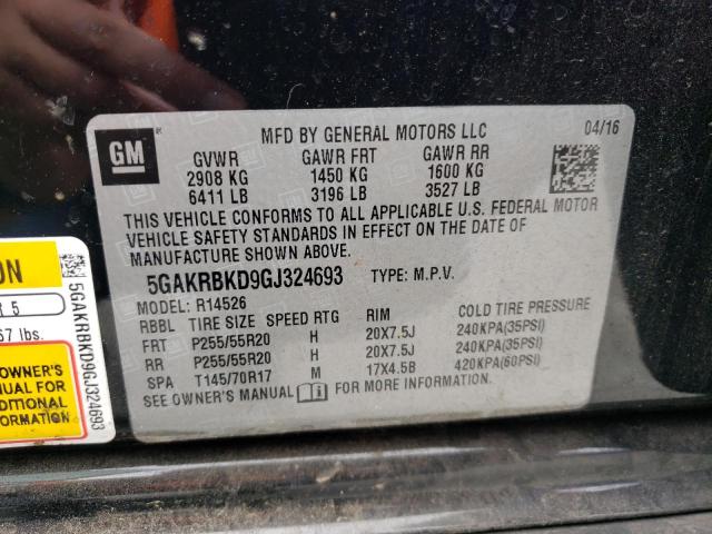 2016 BUICK ENCLAVE - 5GAKRBKD9GJ324693