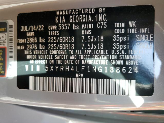 2022 KIA SORENTO EX - 5XYRH4LF1NG138624