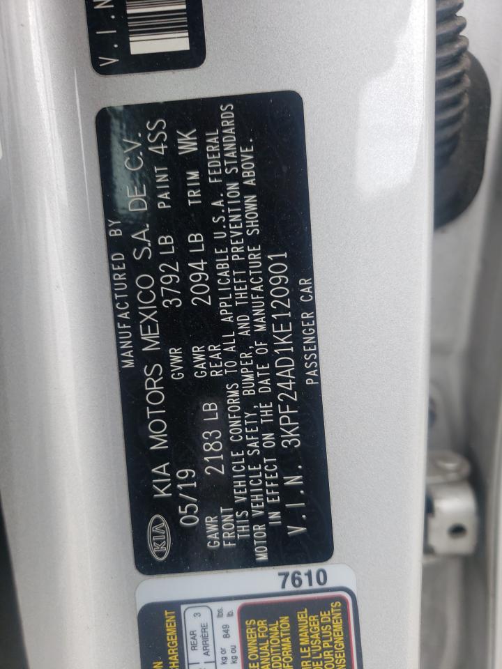 3KPF24AD1KE120901 2019 Kia Forte Fe