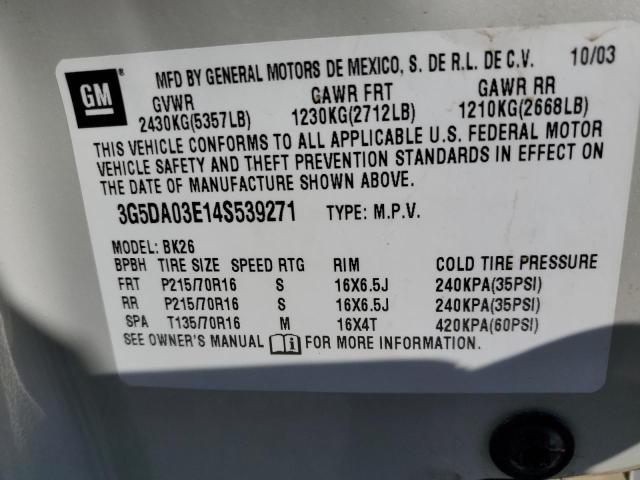 3G5DA03E14S539271 2004 Buick Rendezvous Cx