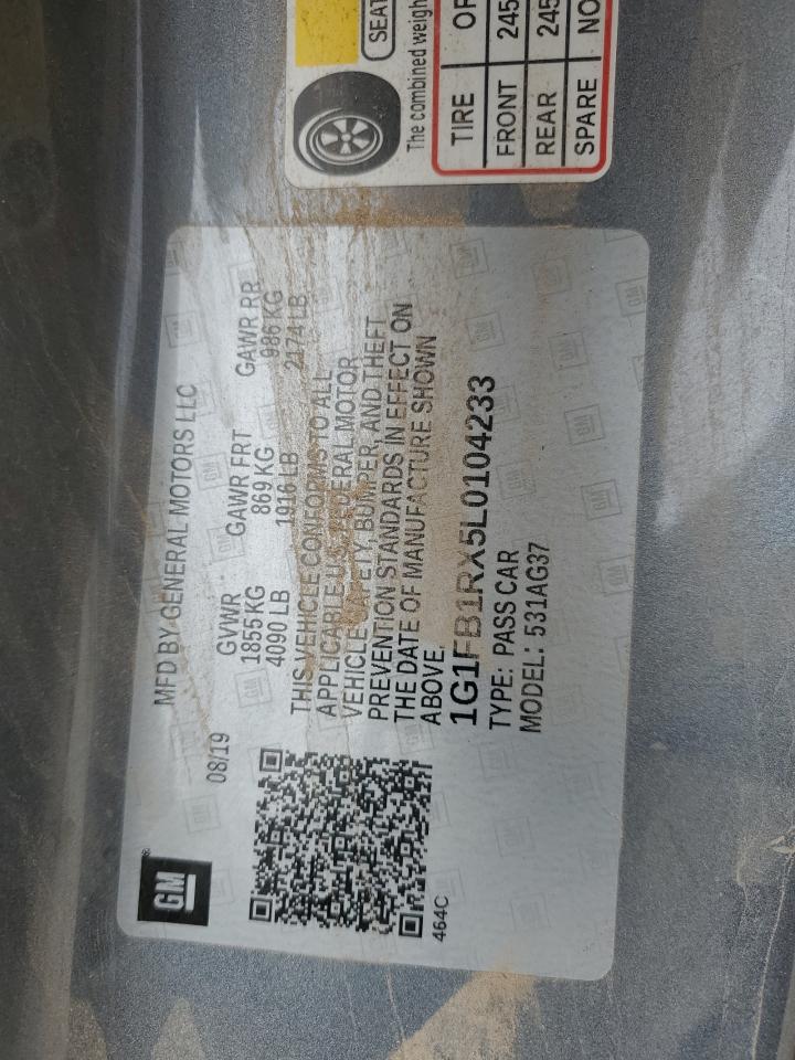 1G1FB1RX5L0104233 CHEVROLET CAMARO 2020