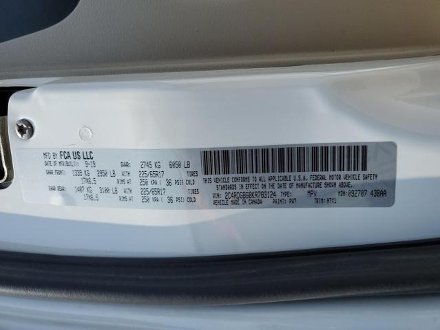 2019 DODGE GRAND CARA - 2C4RDGBG8KR783124