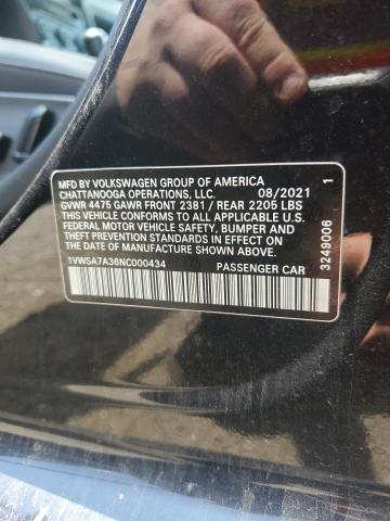 2022 Volkswagen Passat Se VIN: 1VWSA7A36NC000434 Lot: 62458124