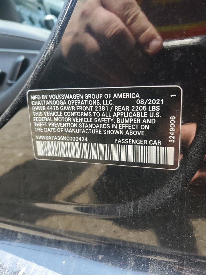 1VWSA7A36NC000434 2022 Volkswagen Passat Se