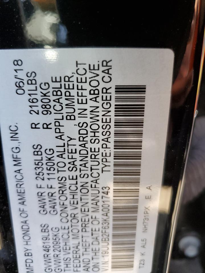 19UUB2F63KA001743 2019 Acura Tlx Technology