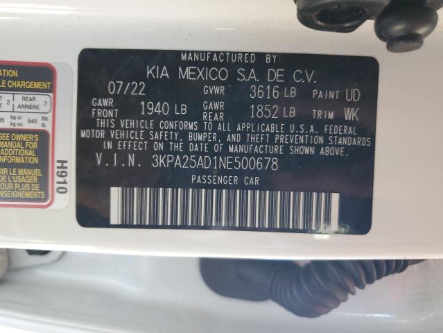 2022 Kia Rio S VIN: 3KPA25AD1NE500678 Lot: 61671584