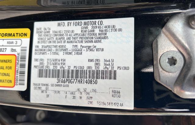 VIN 3FA6P0G77HR140850 2017 Ford Fusion, S no.10