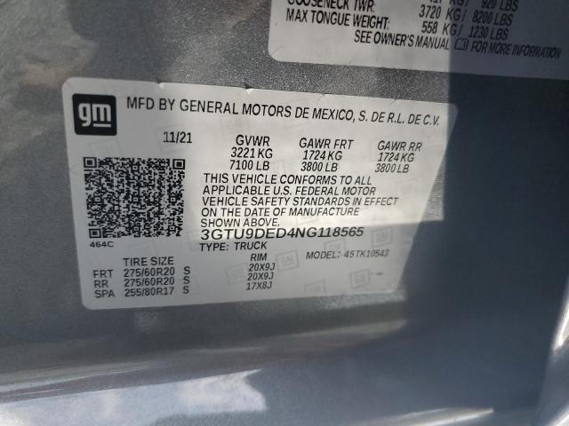 2022 GMC SIERRA LIM - 3GTU9DED4NG118565