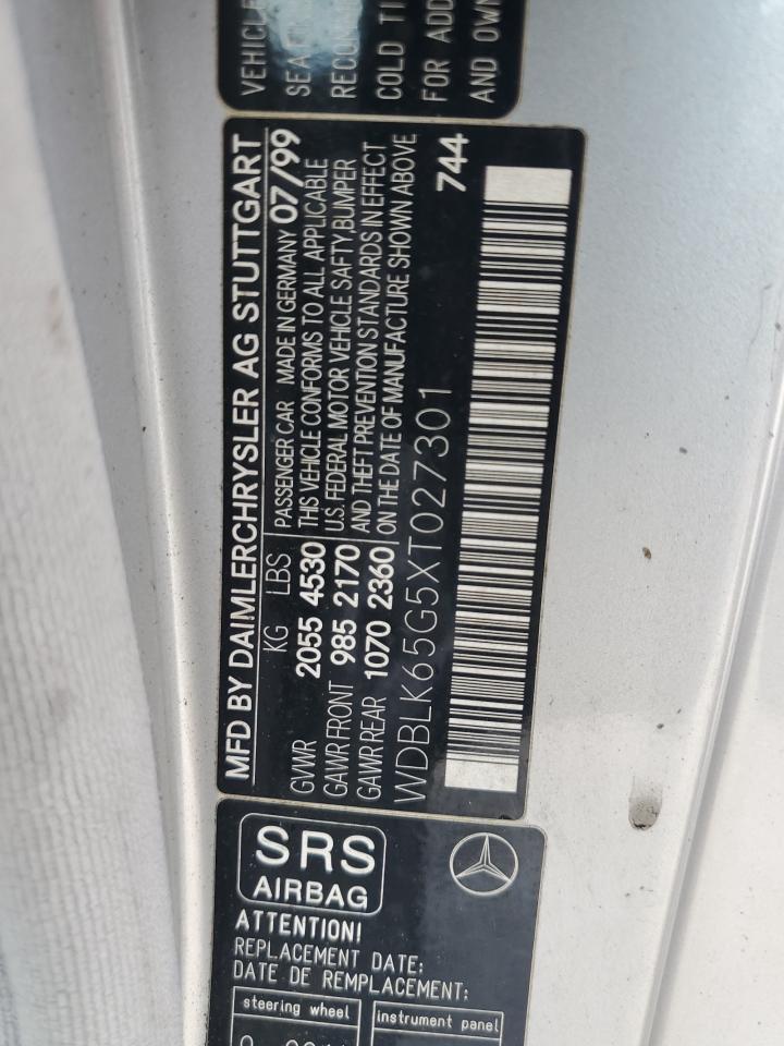 WDBLK65G5XT027301 1999 Mercedes-Benz Clk 320