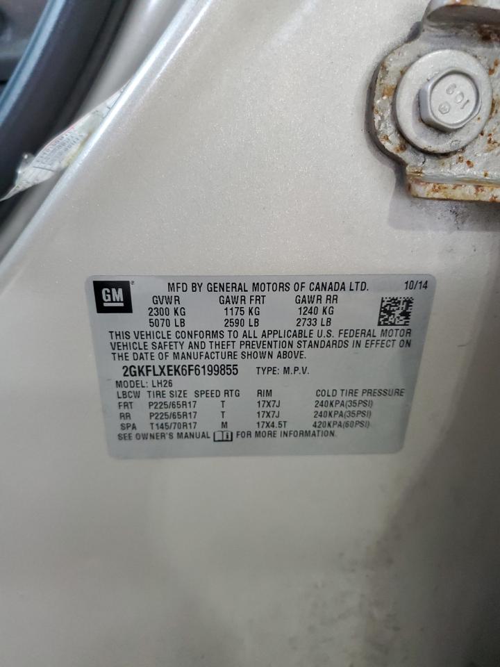 2GKFLXEK6F6199855 2015 GMC Terrain Slt