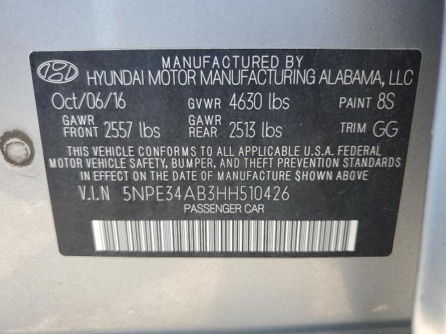 2017 Hyundai Sonata Sport VIN: 5NPE34AB3HH510426 Lot: 61173194