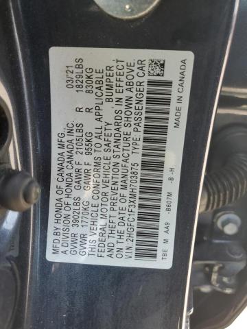 2021 HONDA CIVIC EX - 2HGFC1F3XMH703875
