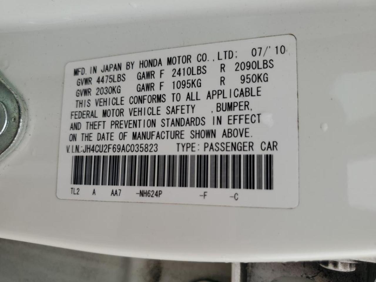 JH4CU2F69AC035823 2010 Acura Tsx