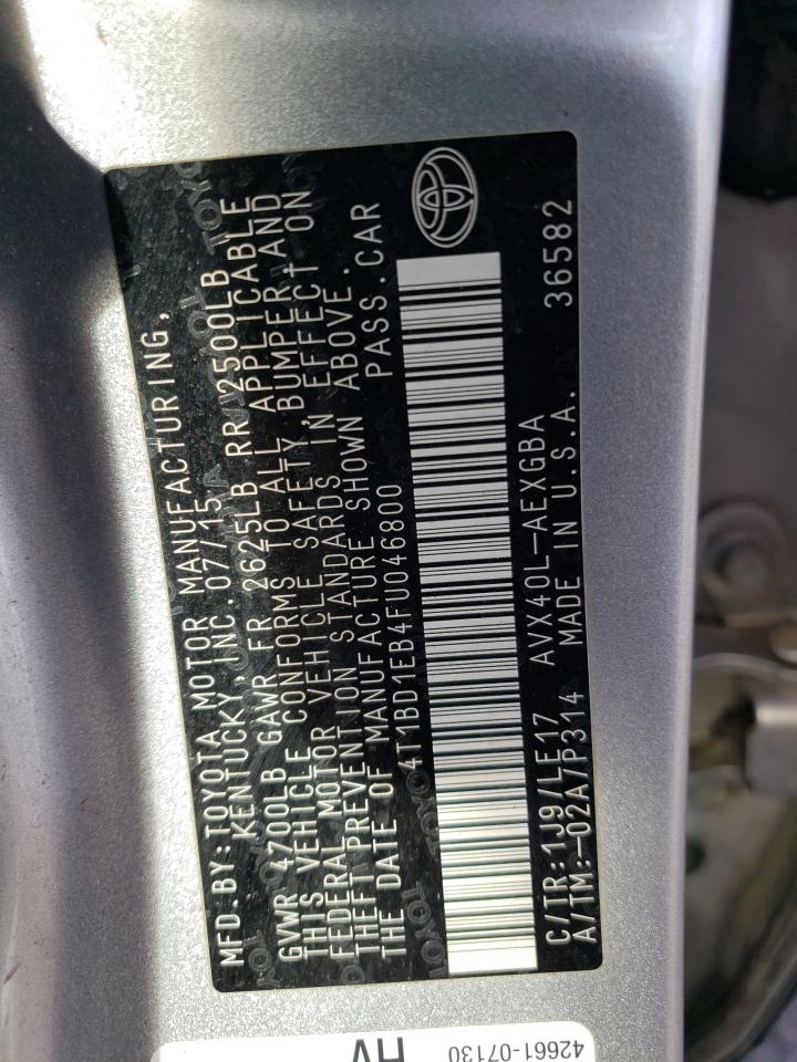 4T1BD1EB4FU046800 2015 Toyota Avalon Hybrid