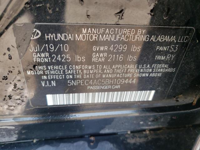2011 Hyundai Sonata Se VIN: 5NPEC4AC5BH109444 Lot: 62274644