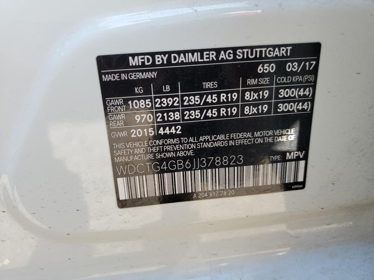 WDCTG4GB6JJ378823 2018 Mercedes-Benz Gla 250 4Matic