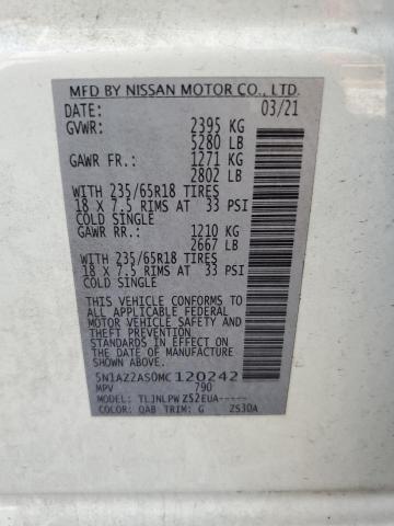 2021 NISSAN MURANO S - 5N1AZ2AS0MC120242