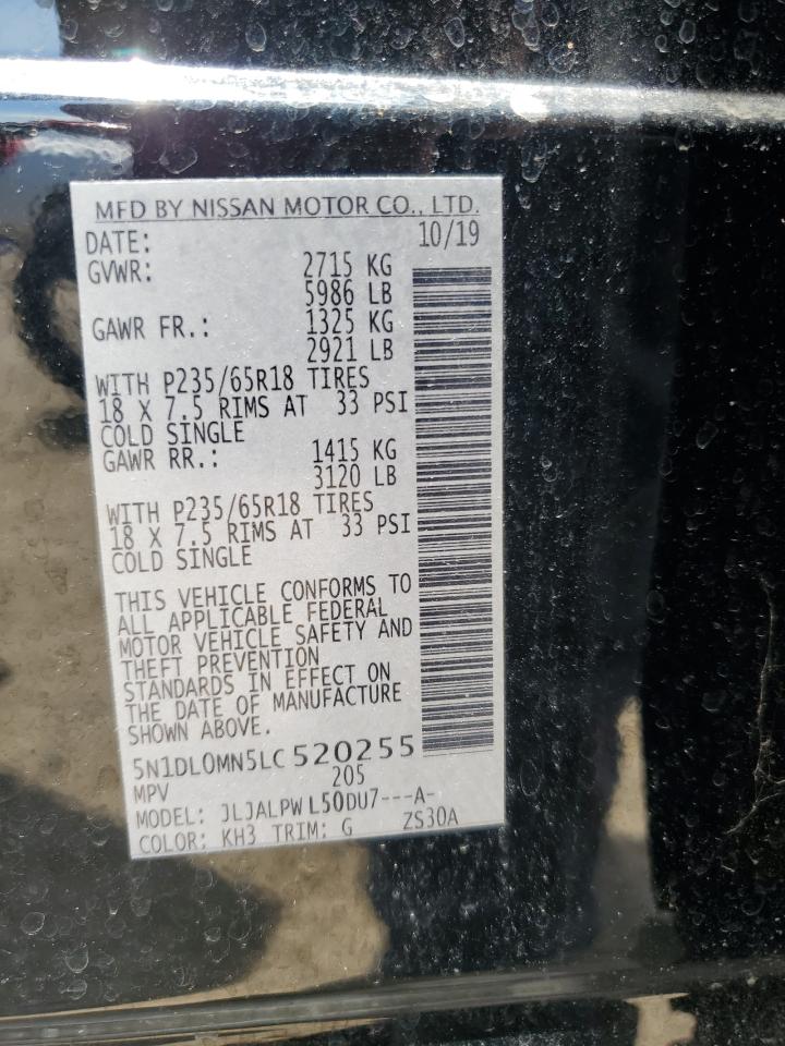 5N1DL0MN5LC520255 2020 Infiniti Qx60 Luxe