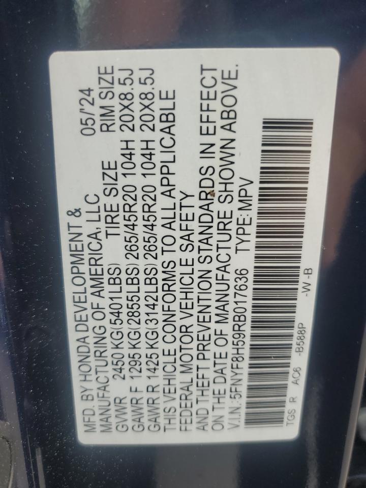 5FNYF8H59RB017636 2024 Honda Passport Exl