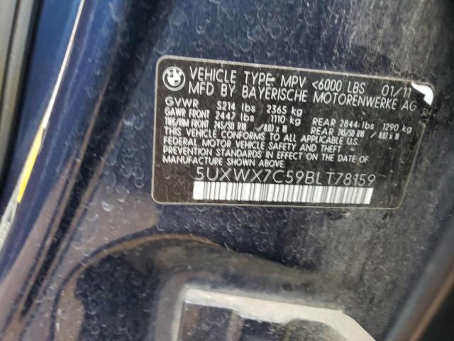 2011 BMW X3 xDrive35I VIN: 5UXWX7C59BLT78159 Lot: 60442754