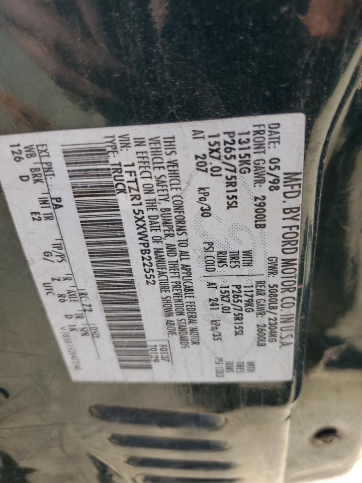 1FTZR15XXWPB22552 1998 Ford Ranger Super Cab