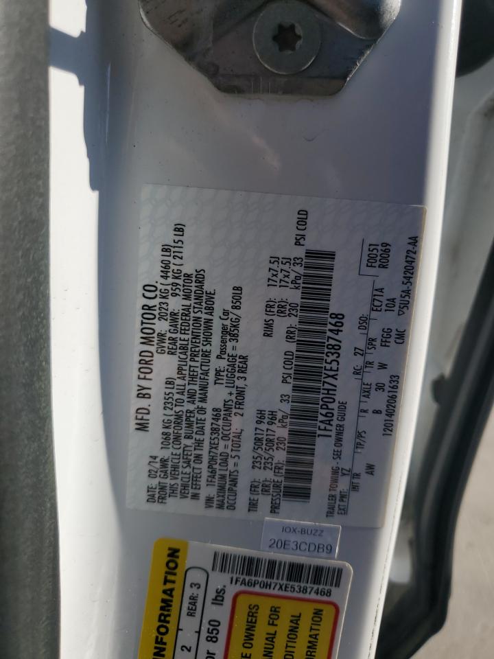 1FA6P0H7XE5387468 2014 Ford Fusion Se