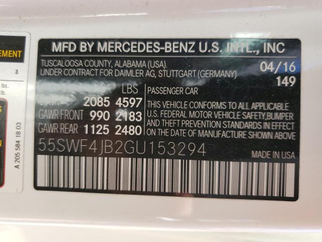 55SWF4JB2GU153294 2016 MERCEDES-BENZ C CLASS - Image 13