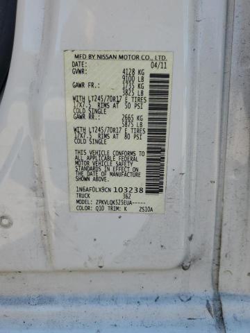 2012 Nissan Nv 2500 VIN: 1N6AF0LX9CN103238 Lot: 59413954