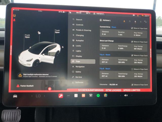 VIN 5YJ3E1EA4MF985500 2021 Tesla MODEL 3 no.9