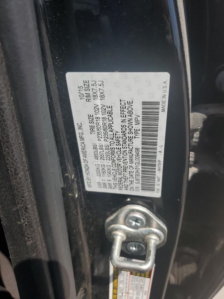 5J8TB3H31GL009498 2016 Acura Rdx