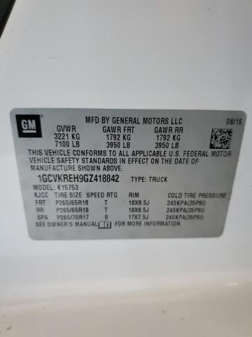 2016 CHEVROLET SILVERADO - 1GCVKREH9GZ418842