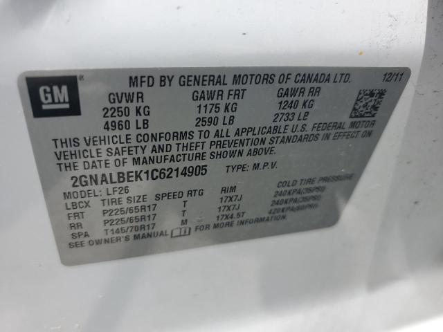 2GNALBEK1C6214905 2012 Chevrolet Equinox Ls